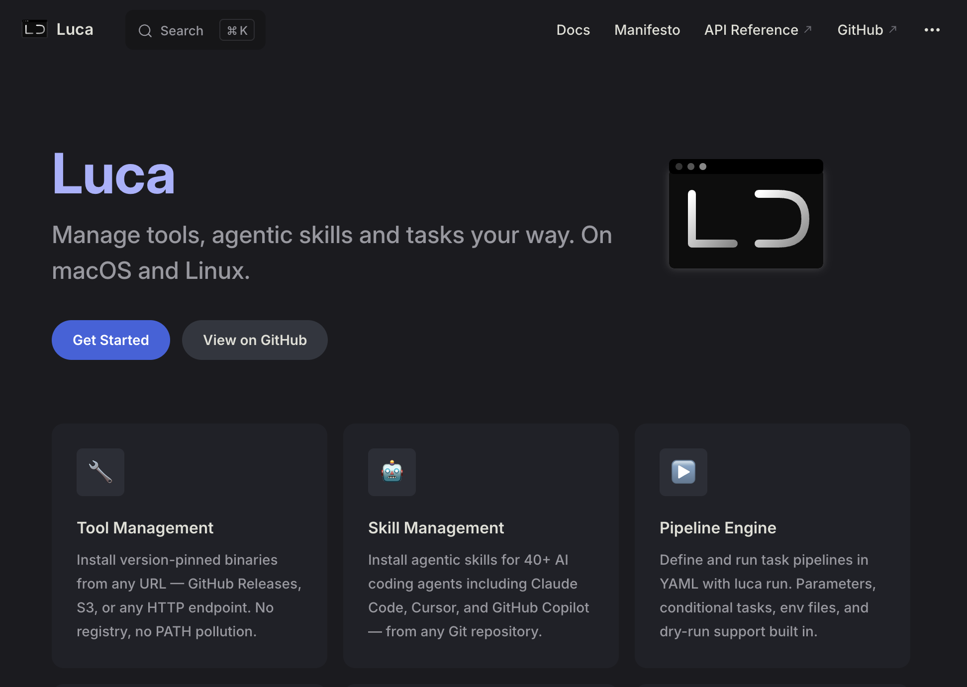 Luca — Tool, Skill & Task Manager | Luca